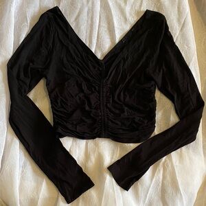 Elegant Black Long Sleeve Women's Top